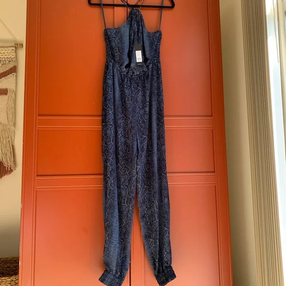 BCBGMaxazria Python Print Satin Jumpsuit - Picture 5 of 10